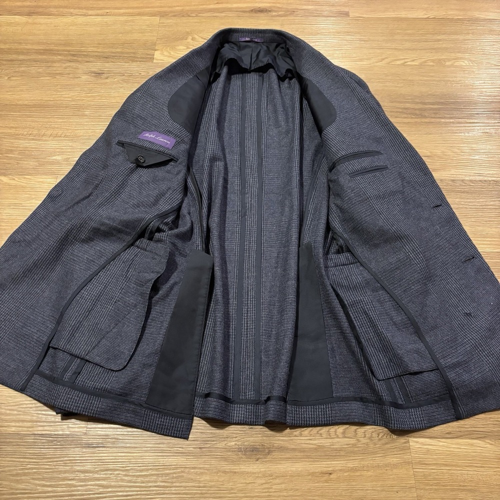 Ralph Lauren Purple Label "Gregory" Suit Slim 42L Fits 40L Grey Glen Plaid 34x32 - Picture 4 of 16